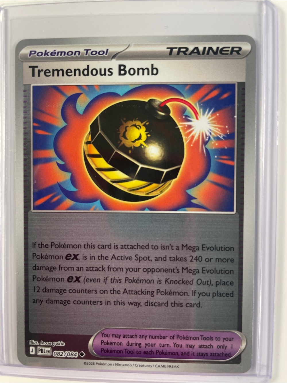 Pokemon Tremendous Bomb Trainer Card - Black, Yellow & Orange